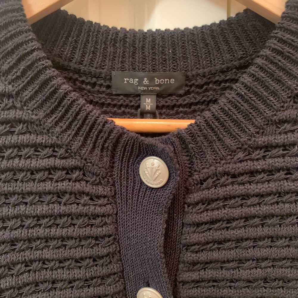 rag & bone New York Black Marlee Cotton Sweater Vest Size Medium NEW RARE - Picture 7 of 15